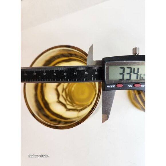 Vintage Amber Glass Tumbler Anchor Hocking 14 oz Honeycomb Pattern Textured Retr - Picture 5 of 13